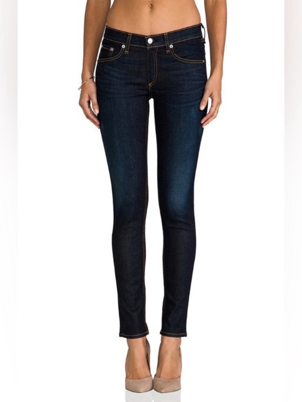 Rag & Bone Skinny Jeans Size 26 Dark Wash Blue Denim Stretch